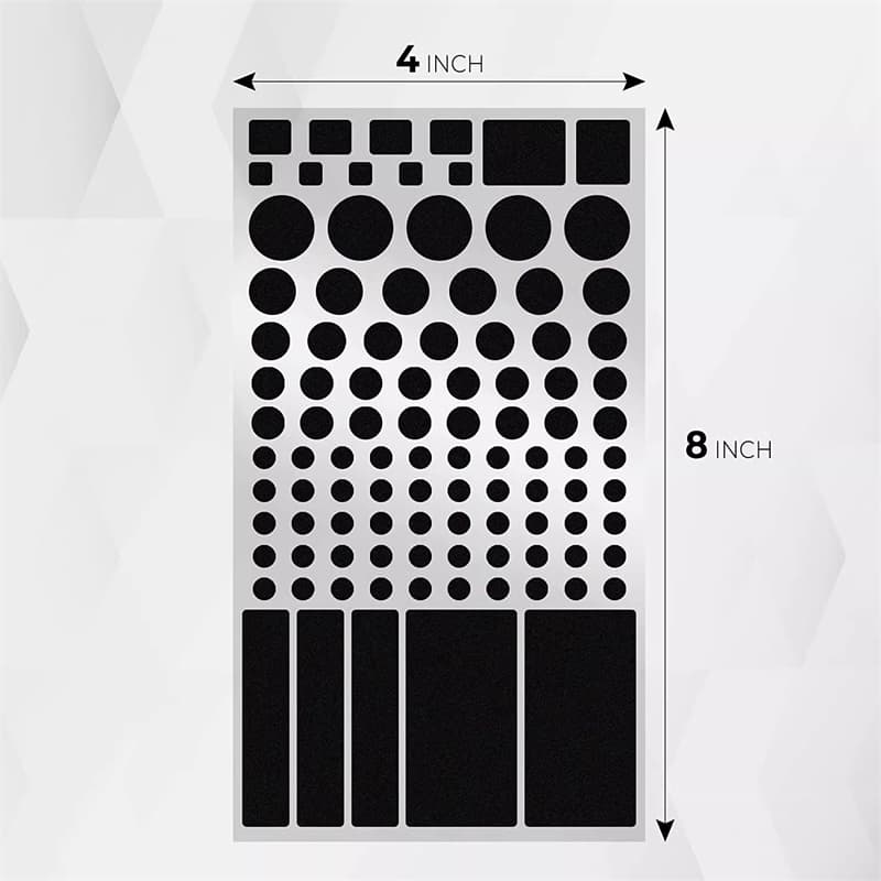 A sheet of pre-cut Lightmute dimming dots